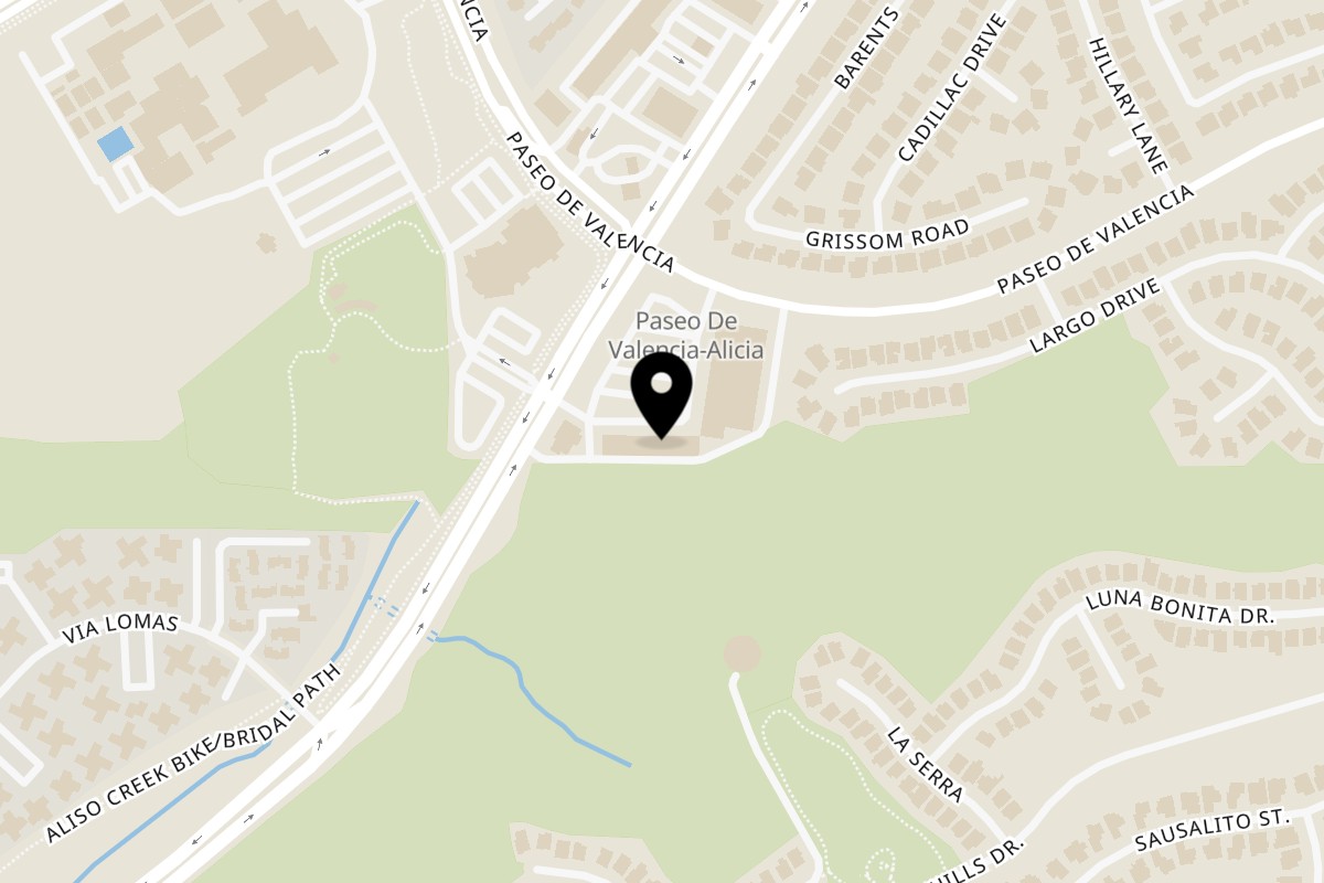 Map showing the location of The Pizza Store by OC Local on 25610 Alicia Pkwy in Laguna Hills